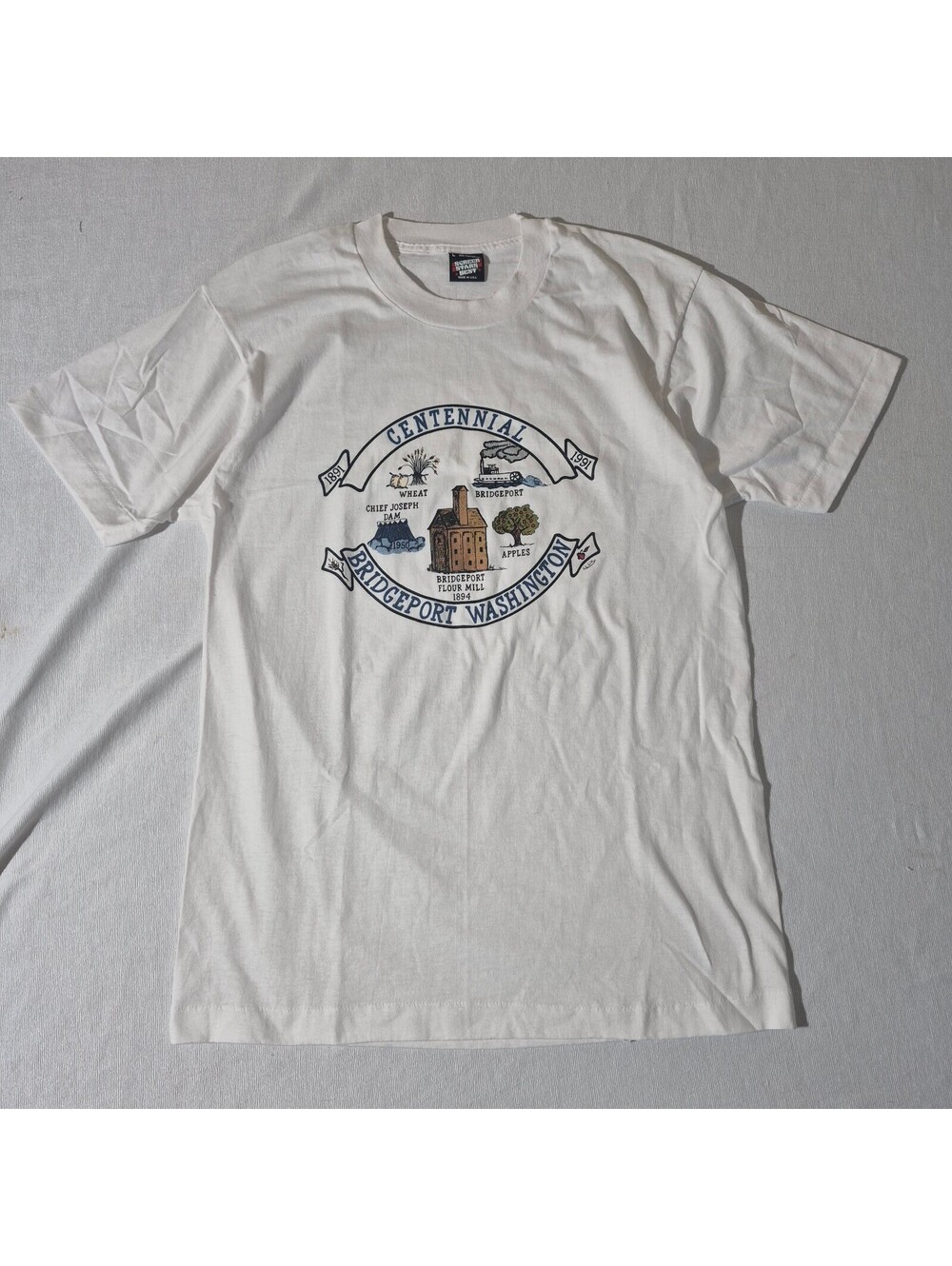 Vintage 90s Bridgeport Washington L Large Centennial T-shirt